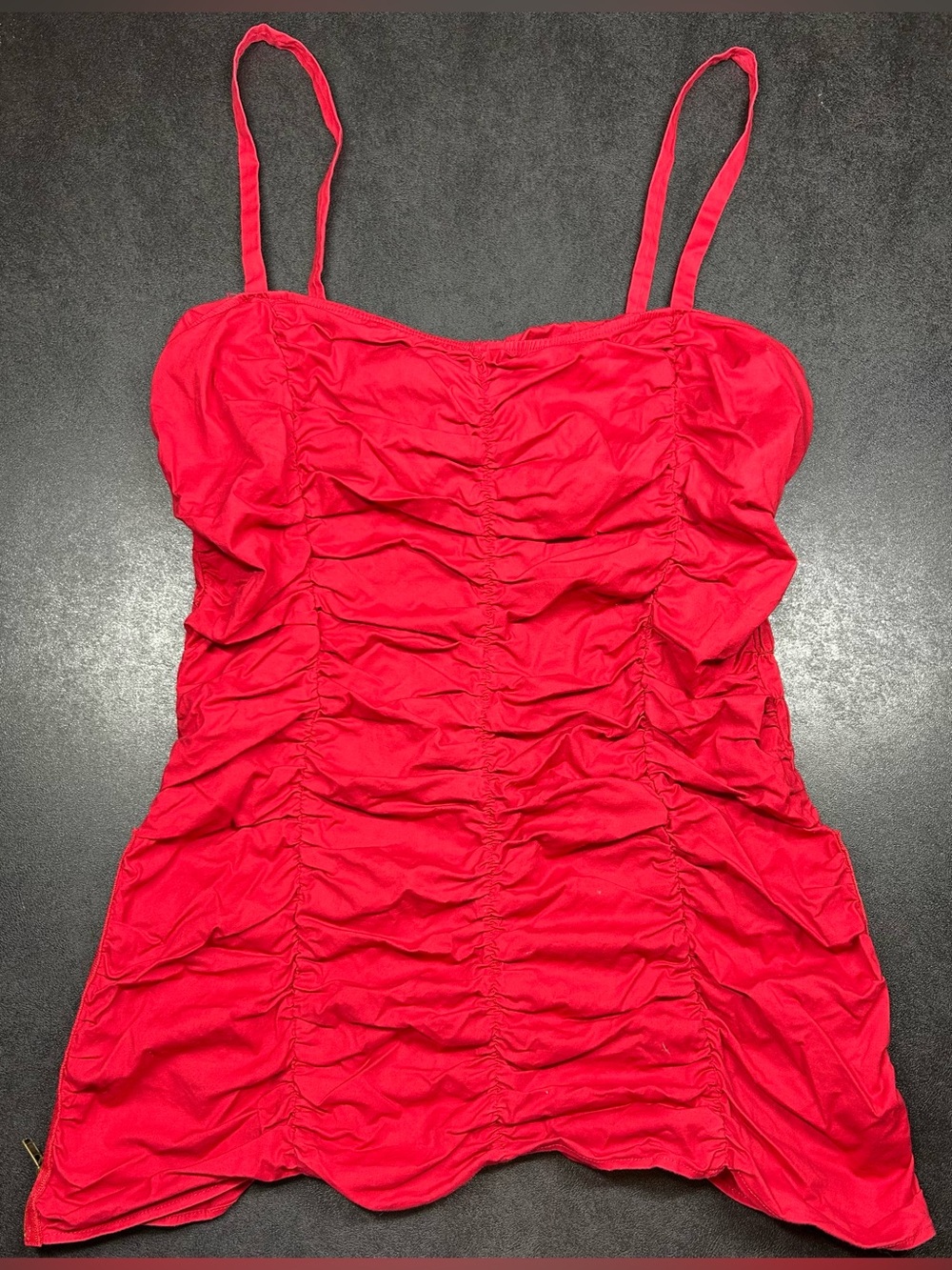 ToTheMax! VTG Women’s Size L Red Ruched Side Zipper Accents Camisole Top